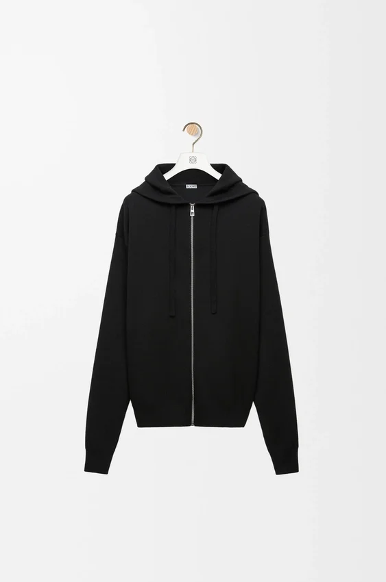 Bluza z kapturem i zamkiem błyskawicznym z wełny z napisem „Anagram” Bluza z kapturem i zamkiem błyskawicznym z wełny z napisem „Anagram”