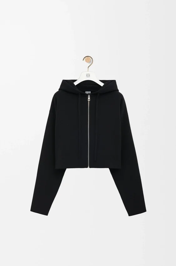 Bluza z kapturem i zamkiem błyskawicznym z wełny z napisem „Anagram” Bluza z kapturem i zamkiem błyskawicznym z wełny z napisem „Anagram”