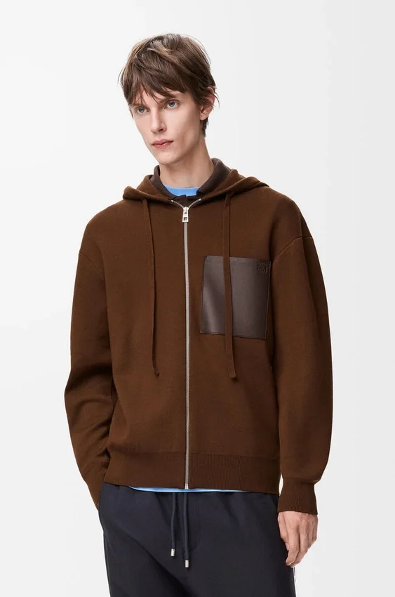 Bluza z kapturem zapinana na zamek, wykonana z wełny Bluza z kapturem zapinana na zamek, wykonana z wełny