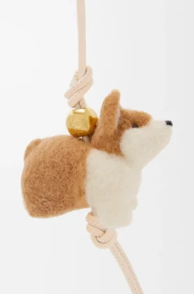 Breloczek „Corgi” z filcu i skóry cielęcej