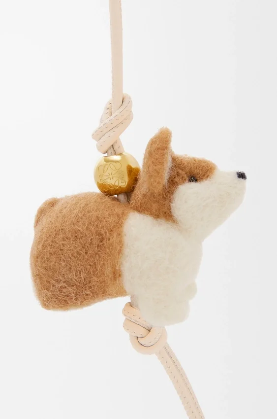 Breloczek „Corgi” z filcu i skóry cielęcej Breloczek „Corgi” z filcu i skóry cielęcej