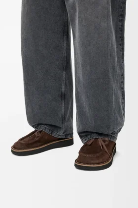 Buty sznurowane Faro z zamszowej skóry cielęcej