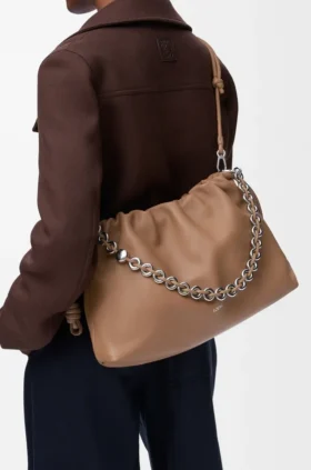 Duża Flamenco Purse z miękkiej skóry jagnięcej typu nappa