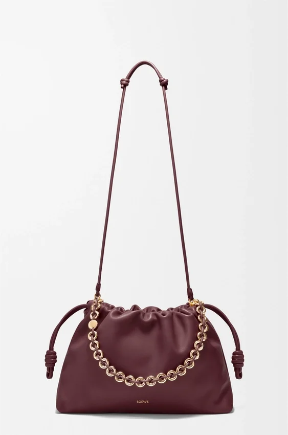Duża Flamenco Purse z miękkiej skóry jagnięcej typu nappa Duża Flamenco Purse z miękkiej skóry jagnięcej typu nappa