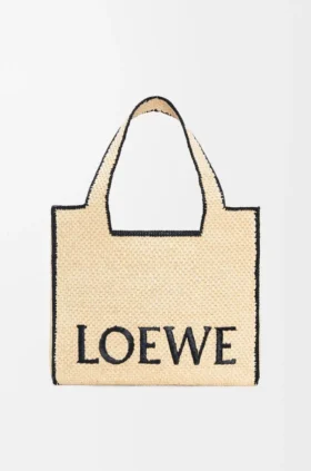 Duża torba Loewe Font Tote z rafii
