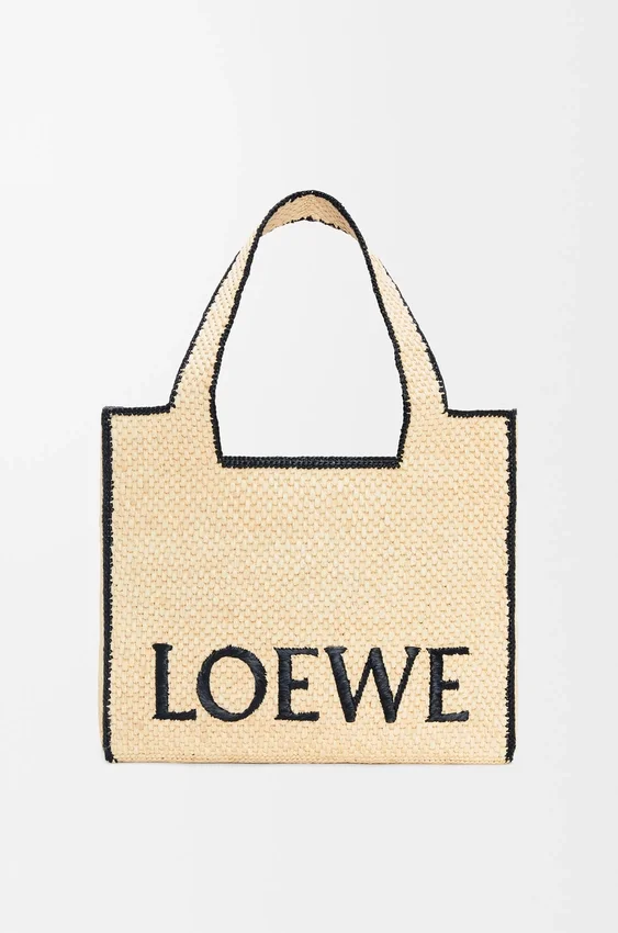 Duża torba Loewe Font Tote z rafii Duża torba Loewe Font Tote z rafii