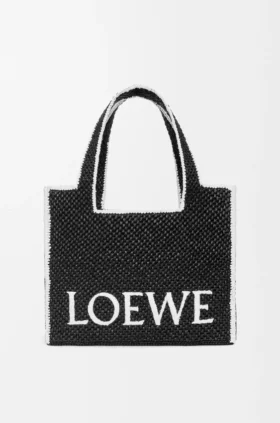 Duża torba Loewe Font Tote z rafii