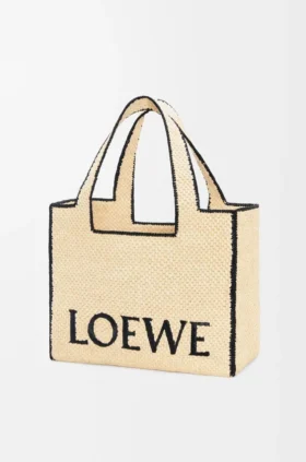 Duża torba Loewe Font Tote z rafii