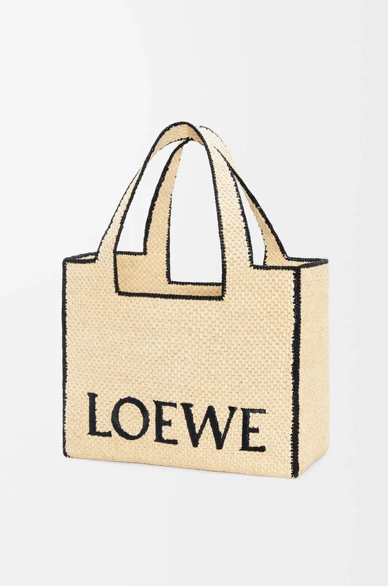 Duża torba Loewe Font Tote z rafii Duża torba Loewe Font Tote z rafii