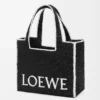 Duża torba Loewe Font Tote z rafii Duża torba Loewe Font Tote z rafii