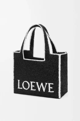 Duża torba Loewe Font Tote z rafii