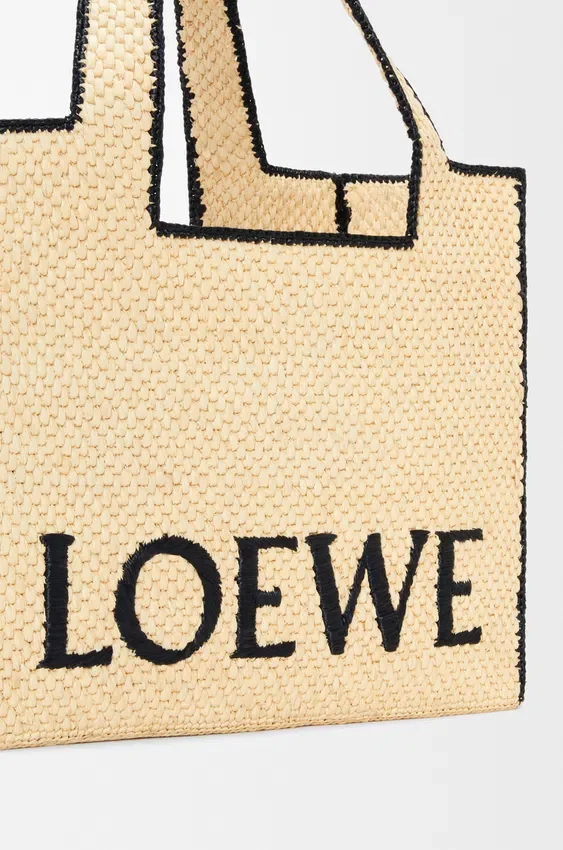 Duża torba Loewe Font Tote z rafii Duża torba Loewe Font Tote z rafii