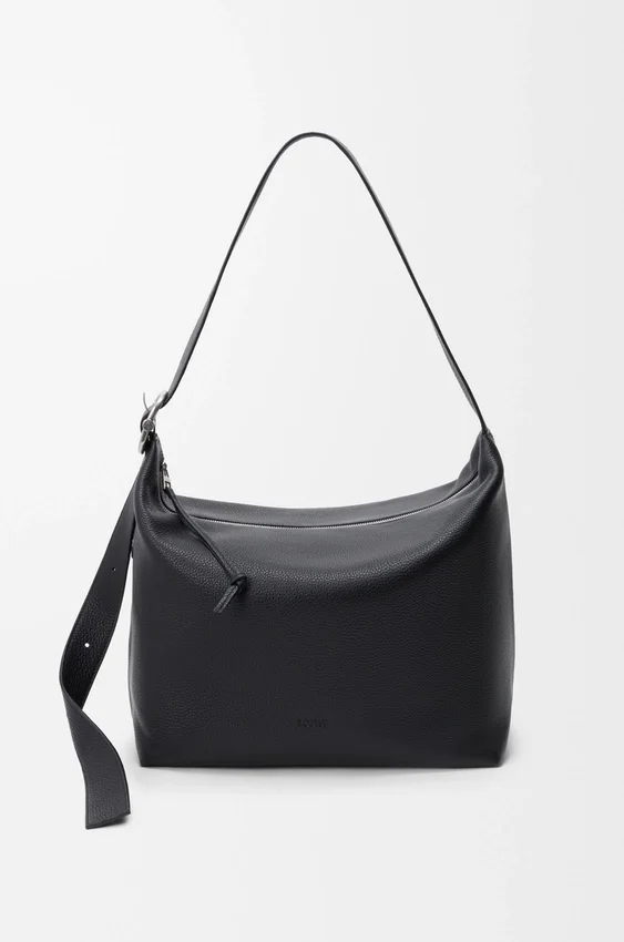 Duża torba Loop Hobo z miękkiej, ziarnistej skóry cielęcej Duża torba Loop Hobo z miękkiej, ziarnistej skóry cielęcej