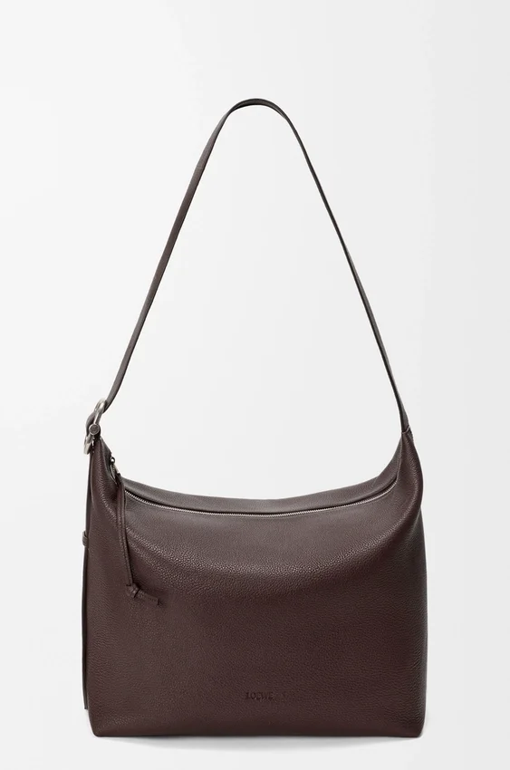 Duża torba Loop Hobo z miękkiej, ziarnistej skóry cielęcej Duża torba Loop Hobo z miękkiej, ziarnistej skóry cielęcej