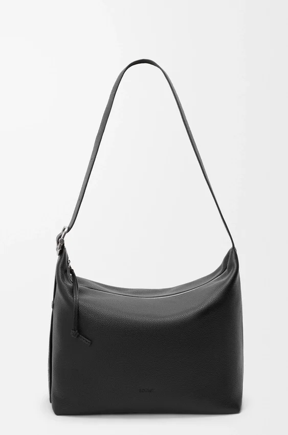 Duża torba Loop Hobo z miękkiej, ziarnistej skóry cielęcej Duża torba Loop Hobo z miękkiej, ziarnistej skóry cielęcej