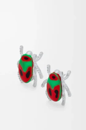Kolczyki Scarabeo ze srebra próby 925, emalią i kryształami
