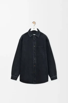 Koszula typu overshirt z motywem Anagram z dżinsu