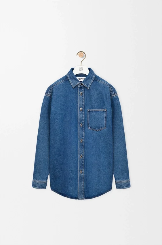 Koszula typu overshirt z motywem Anagram z dżinsu Koszula typu overshirt z motywem Anagram z dżinsu