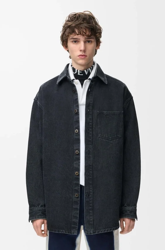 Koszula typu overshirt z motywem Anagram z dżinsu Koszula typu overshirt z motywem Anagram z dżinsu