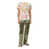Koszulka z krótkim rękawem unisex z nadrukiem uśmiechniętej twarzy w stylu tie-dye, wielokolorowa H616341X79-9990