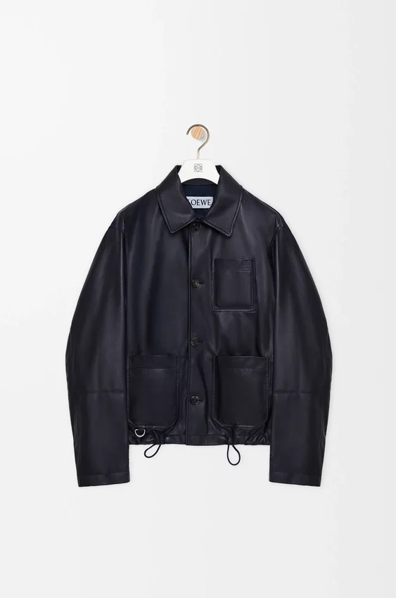 Kurtka w stylu workwear z nappa jagnięcej skóry i nylonu Kurtka w stylu workwear z nappa jagnięcej skóry i nylonu