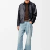 Kurtka w stylu workwear z nappa jagnięcej skóry i nylonu Kurtka w stylu workwear z nappa jagnięcej skóry i nylonu