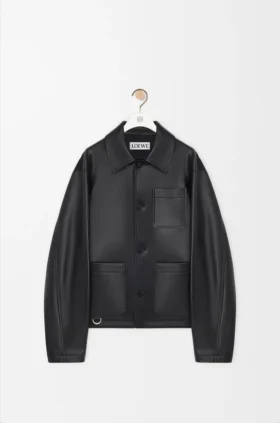 Kurtka w stylu workwear z nappa z jagnięcej skóry