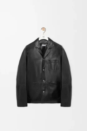 Kurtka w stylu workwear z nappa z jagnięcej skóry