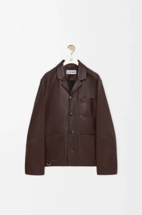 Kurtka w stylu workwear z nappa z jagnięcej skóry