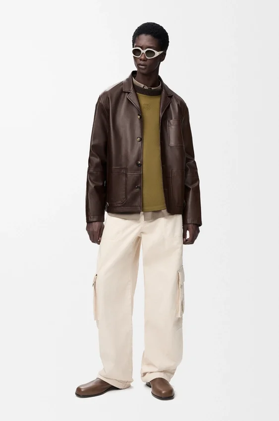 Kurtka w stylu workwear z nappa z jagnięcej skóry Kurtka w stylu workwear z nappa z jagnięcej skóry