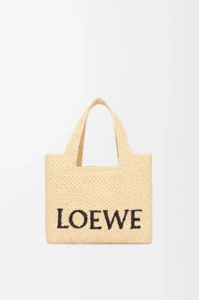 Mała Font Tote z napisem „Loewe” z rafii