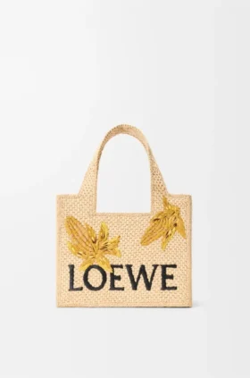 Mała Font Tote z napisem „Loewe” z rafii