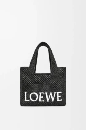 Mała Font Tote z napisem „Loewe” z rafii