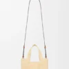 Mała Font Tote z napisem „Loewe” z rafii Mała Font Tote z napisem „Loewe” z rafii