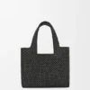 Mała Font Tote z napisem „Loewe” z rafii Mała Font Tote z napisem „Loewe” z rafii