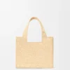 Mała Font Tote z napisem „Loewe” z rafii Mała Font Tote z napisem „Loewe” z rafii