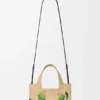 Mała Font Tote z napisem „Loewe” z rafii Mała Font Tote z napisem „Loewe” z rafii