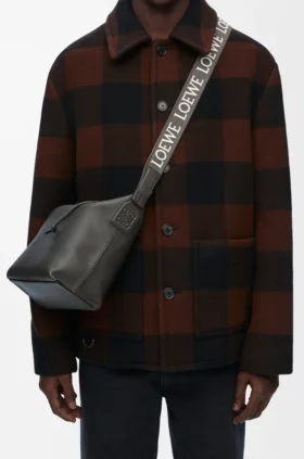 Mała torebka Cubi Crossbody z miękkiej, gładkiej skóry cielęcej i żakardu