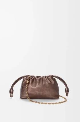 Mini Flamenco Purse z cielęcej skóry z nadrukiem moiré