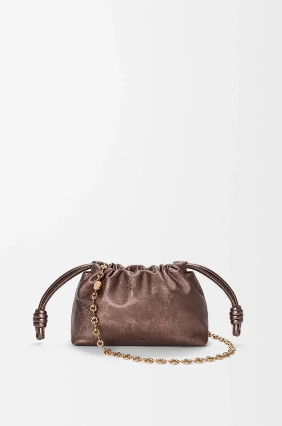 Mini Flamenco Purse z cielęcej skóry z nadrukiem moiré Mini Flamenco Purse z cielęcej skóry z nadrukiem moiré