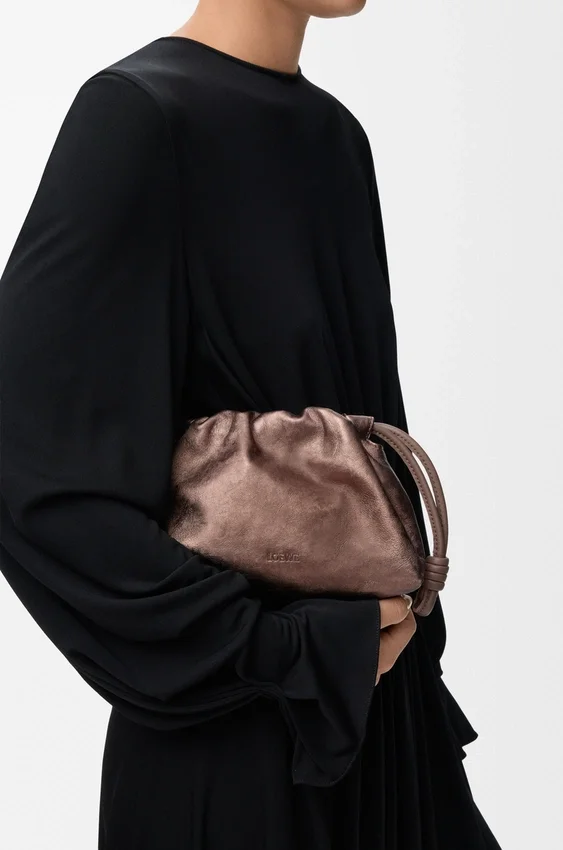 Mini Flamenco Purse z cielęcej skóry z nadrukiem moiré Mini Flamenco Purse z cielęcej skóry z nadrukiem moiré