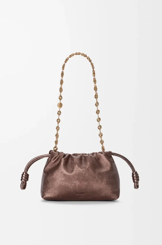 Mini Flamenco Purse z cielęcej skóry z nadrukiem moiré Mini Flamenco Purse z cielęcej skóry z nadrukiem moiré