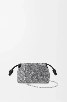 Mini Flamenco Purse z koralikami i skóry jagnięcej typu nappa