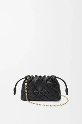 Mini Flamenco Purse z marszczonej skóry cielęcej typu nappa