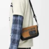 Mini Flex Messenger z płótna i zamszu Mini Flex Messenger z płótna i zamszu