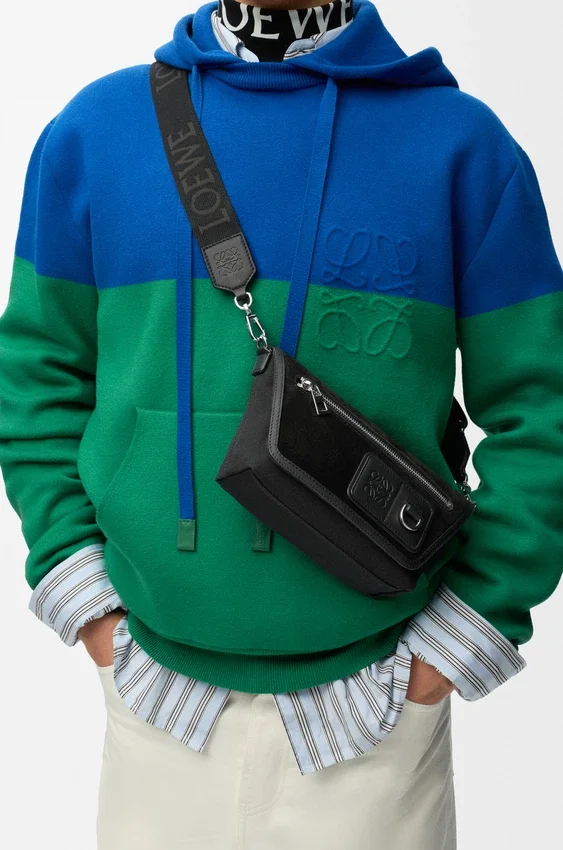 Mini Flex Messenger z płótna i zamszu Mini Flex Messenger z płótna i zamszu