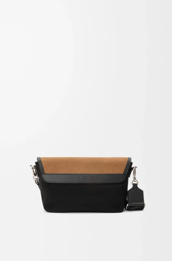 Mini Flex Messenger z płótna i zamszu Mini Flex Messenger z płótna i zamszu
