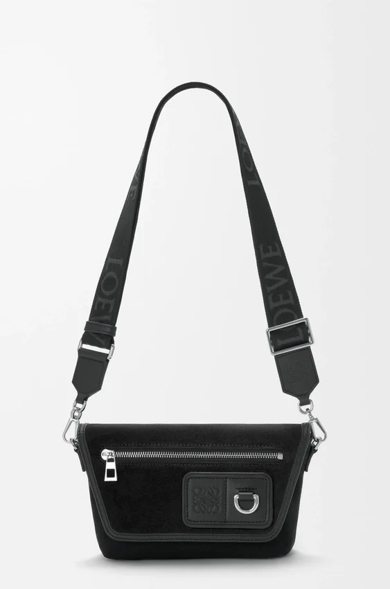 Mini Flex Messenger z płótna i zamszu Mini Flex Messenger z płótna i zamszu