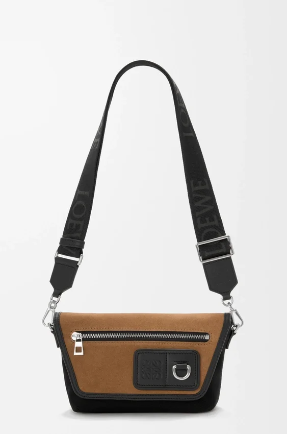 Mini Flex Messenger z płótna i zamszu Mini Flex Messenger z płótna i zamszu