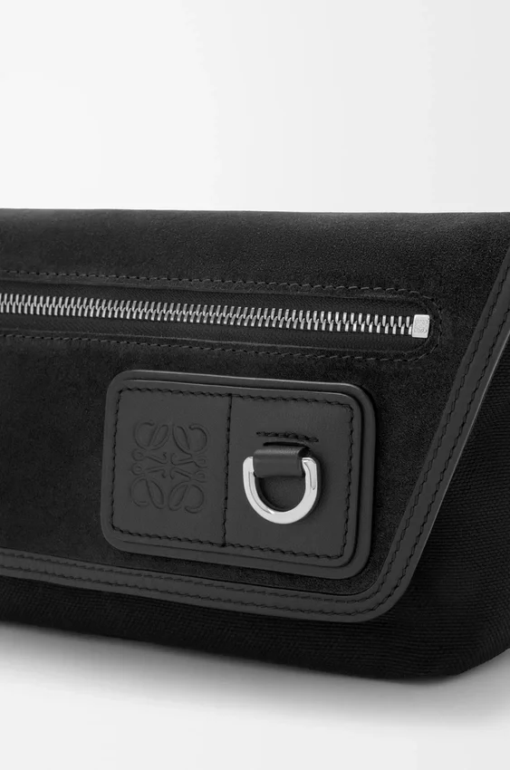 Mini Flex Messenger z płótna i zamszu Mini Flex Messenger z płótna i zamszu